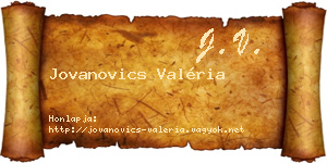 Jovanovics Valéria névjegykártya